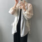 【Y3117】實拍韓國側綁帶設計感長袖天絲襯衫240327