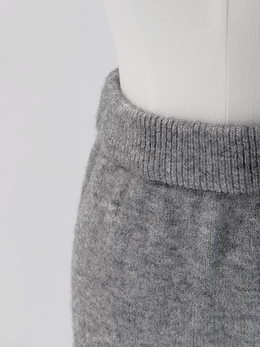 【cim823】實拍韓系軟糯短版針織毛衣+絲巾+針織長裙251030