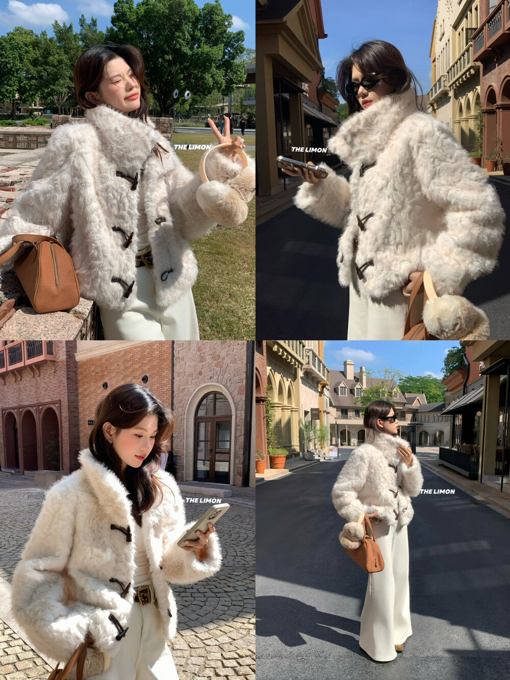 【L1230】實拍檸檬冬季加厚保暖立領牛角扣仿皮草外套251117
