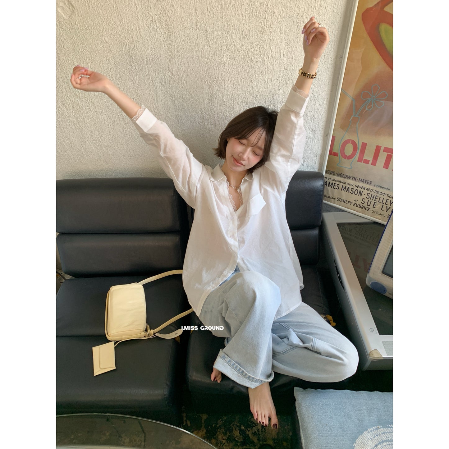 【LR2266】實拍imiss質感推薦！蕾絲苧麻長袖襯衫260305