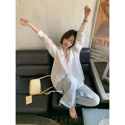 【LR2266】實拍imiss質感推薦！蕾絲苧麻長袖襯衫260305