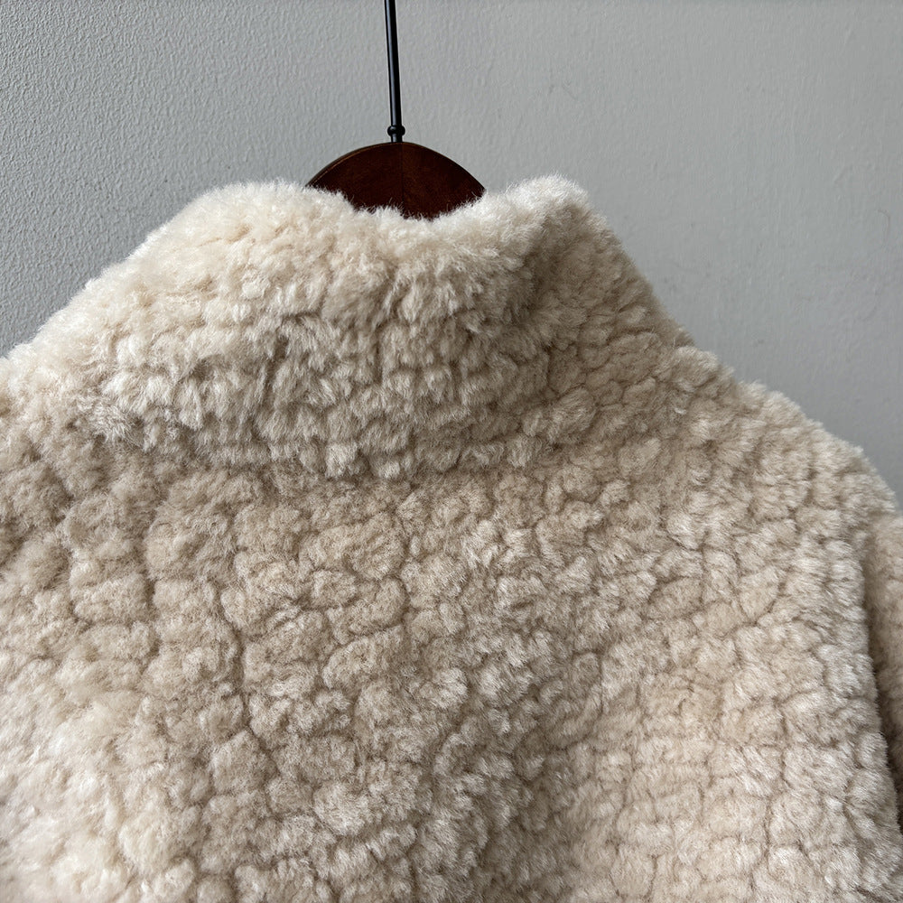 【YH8567】實拍冬天保暖厚款立领羊羔毛外套251113