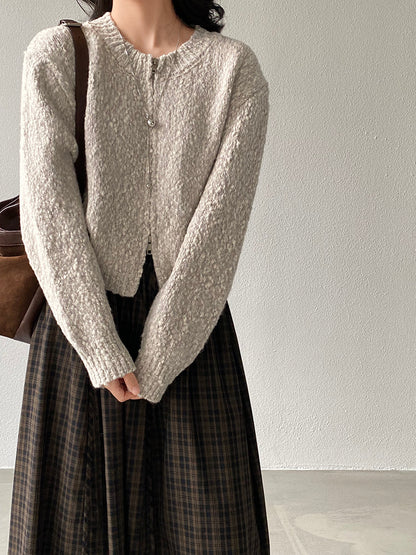 【cimz1386】實拍雙頭拉鍊羊毛保暖針織外套（羊毛34%)251201