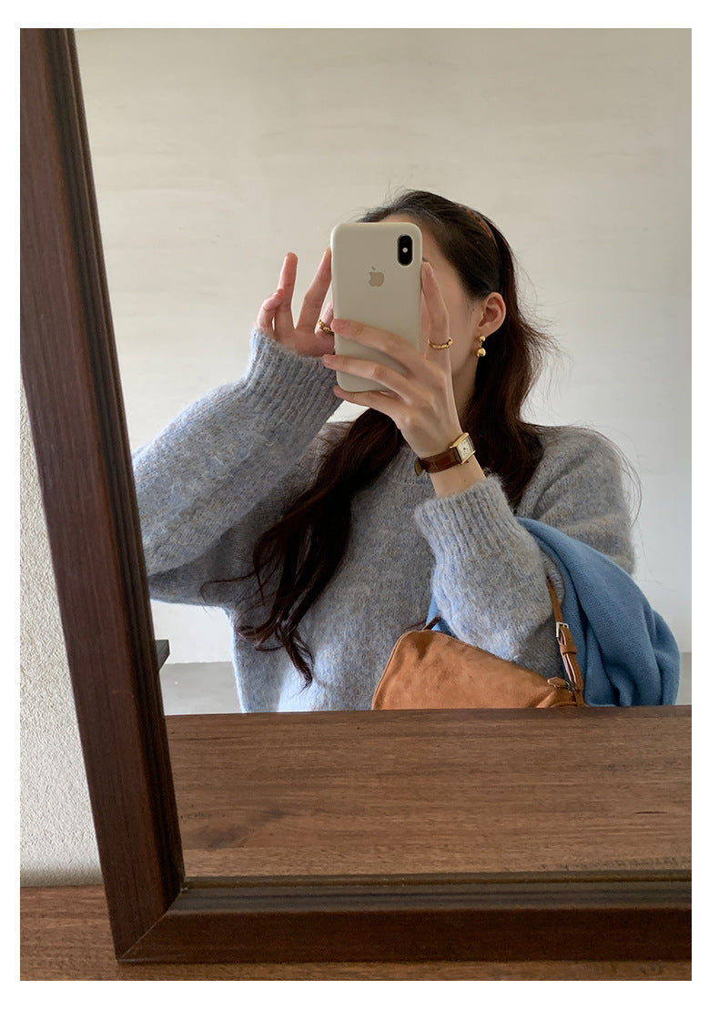 【H5505】實拍復古氣質花紗加厚針織毛衣251118