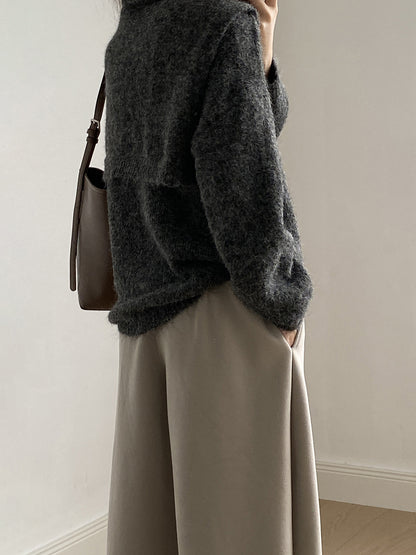 【Y25805】 實拍溫柔軟糯V領毛衣+針織披肩(含羊毛3％）251023