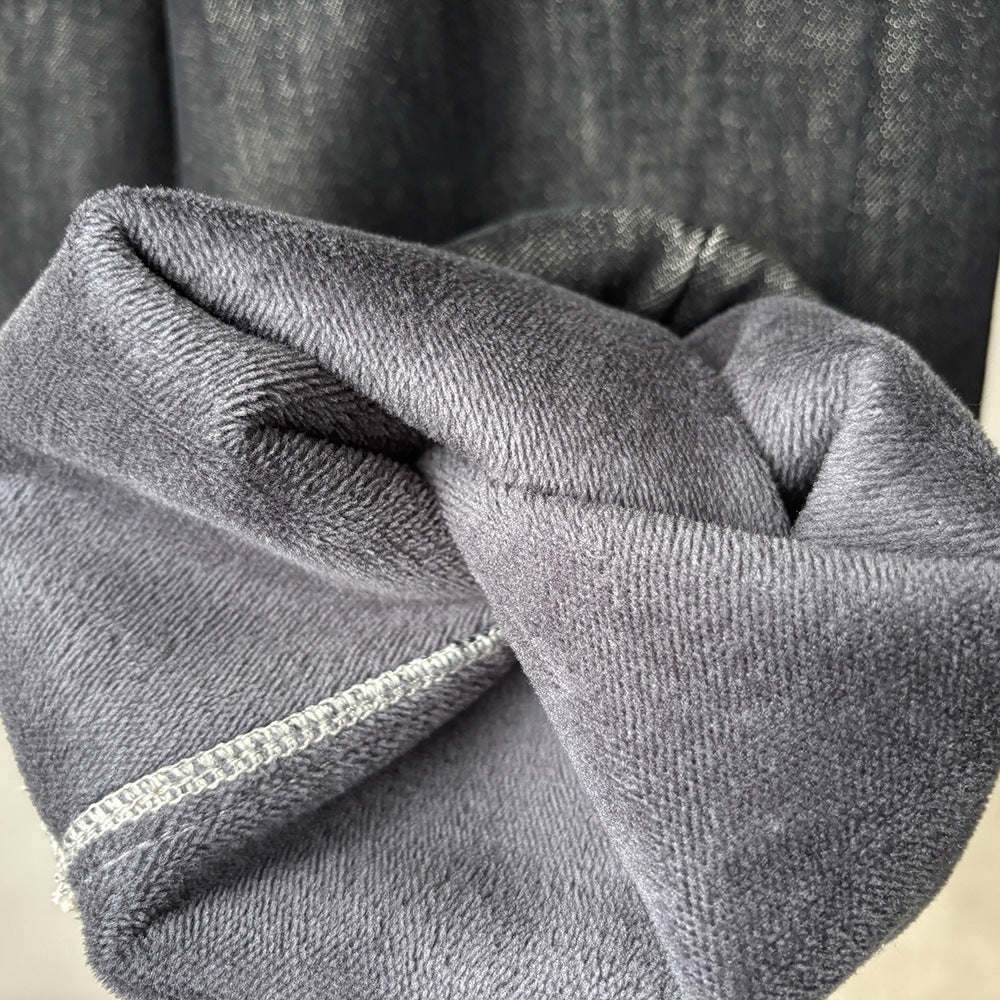 【Y981316】實拍S~XL冬季高腰加絨直筒牛仔褲含腰帶251106