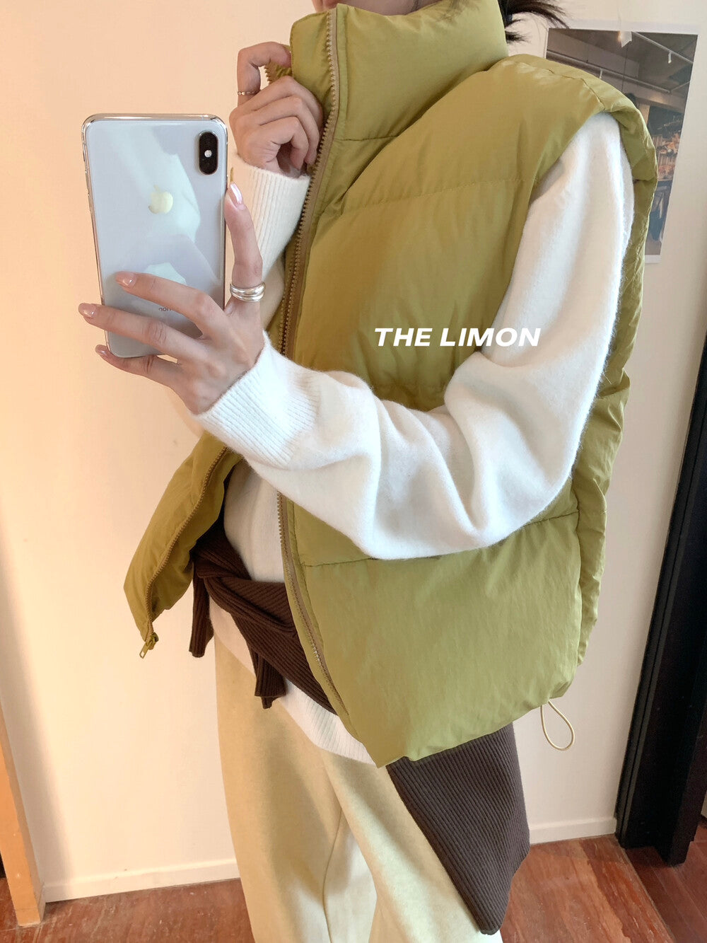 【L9309】實拍檸檬秋冬基礎款寬鬆百搭口袋拉鍊背心（內裡鋪棉）251117
