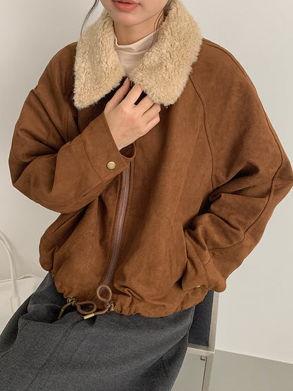 【LD3298】實拍冬季必備厚款短款麂皮絨機車外套251103