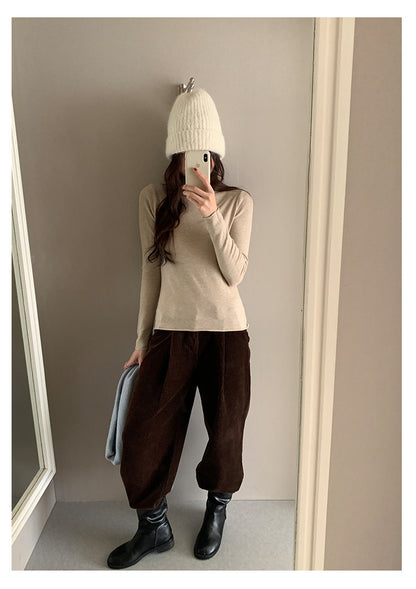 【H5481】實拍基礎6色堆堆領毛針織T恤251109