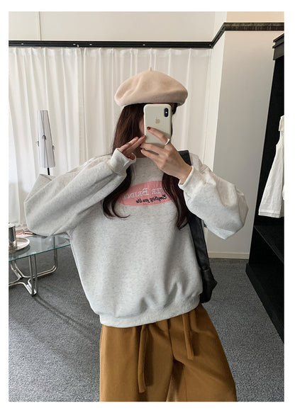 【H5478】實拍秋冬韓國質感刺繡棉質舒適衞衣251109