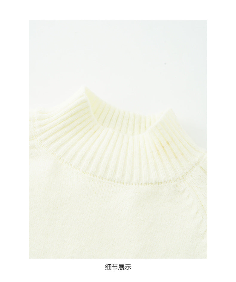 【H5516】實拍高領氣質短袖針織衫251125