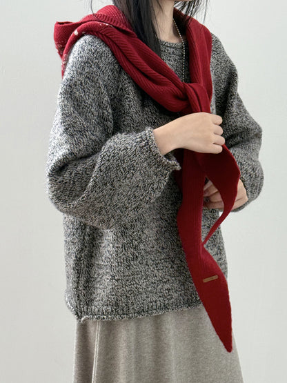 【YW571】實拍冬季復古可愛費爾島提花一体連帽針織圍巾251113