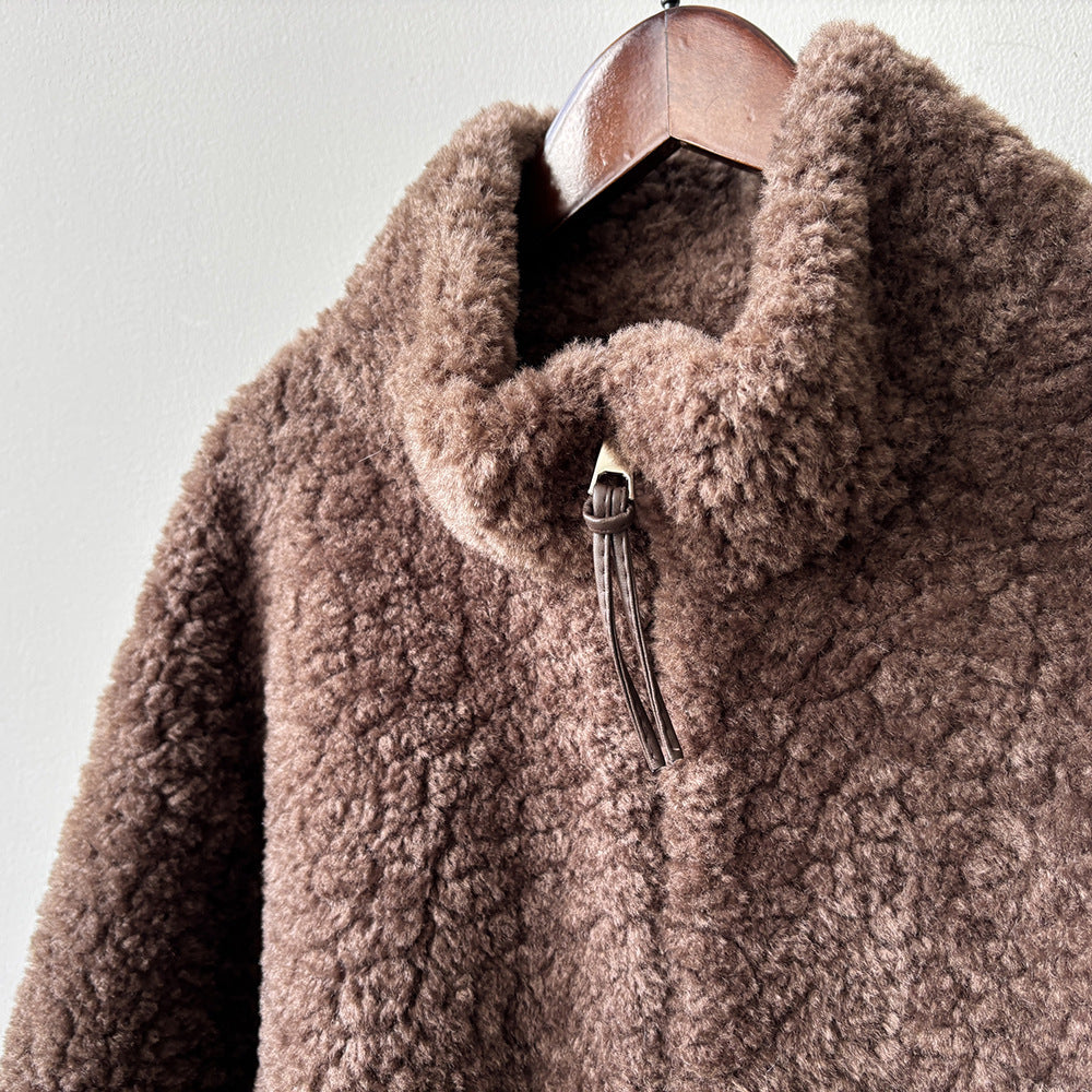 【YH8567】實拍冬天保暖厚款立领羊羔毛外套251113