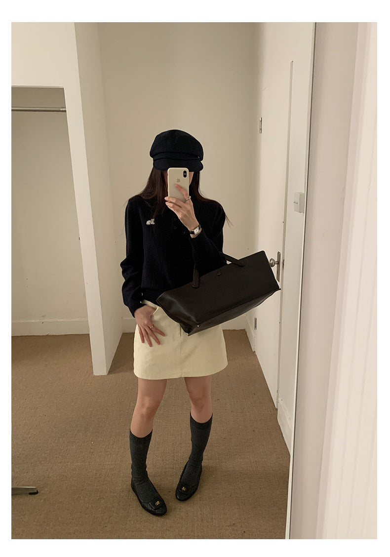 【H562】實拍秋冬S~XL必備復古高腰燈芯絨A字裙251021