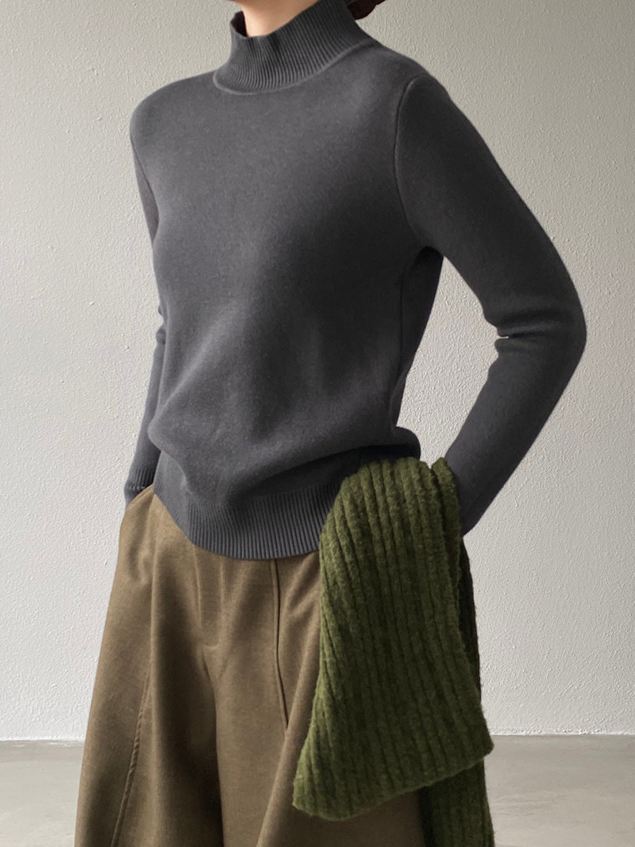 【cimz1190】實拍一體絨加絨加厚保暖小高領針織衫251120