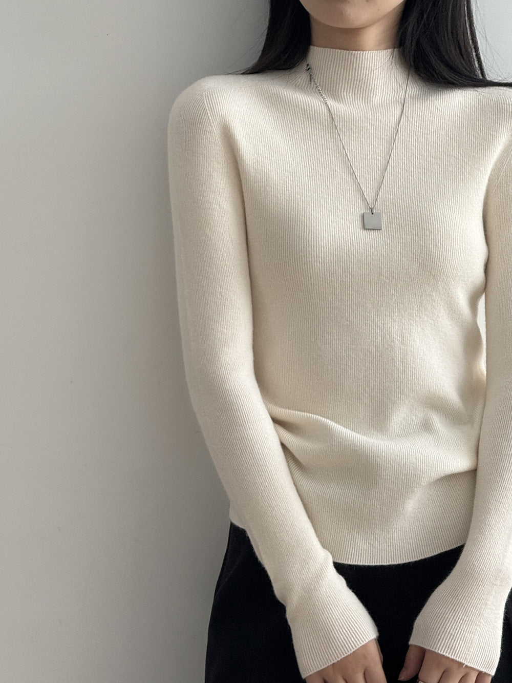 【Y315】實拍高級感半高領針織衫（棉羊毛4%)251106