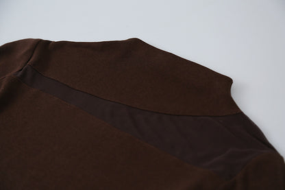 【LD11024】實拍氣質網紗拼接加絨半高領長袖T恤251124