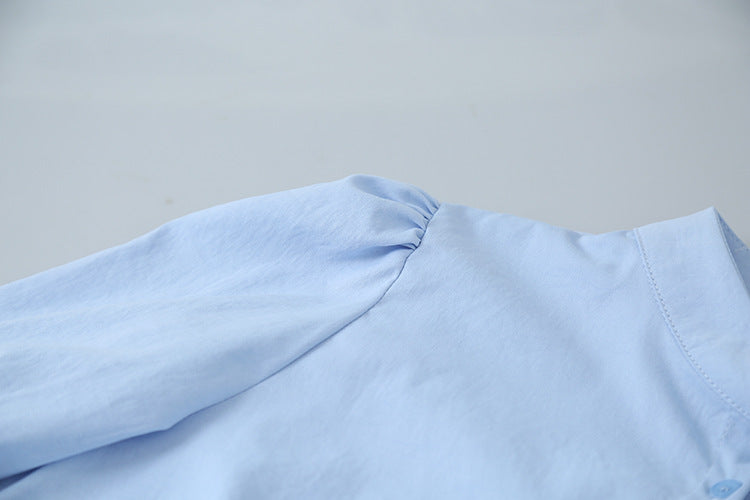 【LD3278】實拍小圓領長袖襯衫+條紋針織背心（分開下單）251103