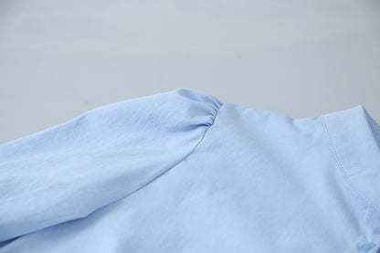 【LD3278】實拍小圓領長袖襯衫+條紋針織背心（分開下單）251103