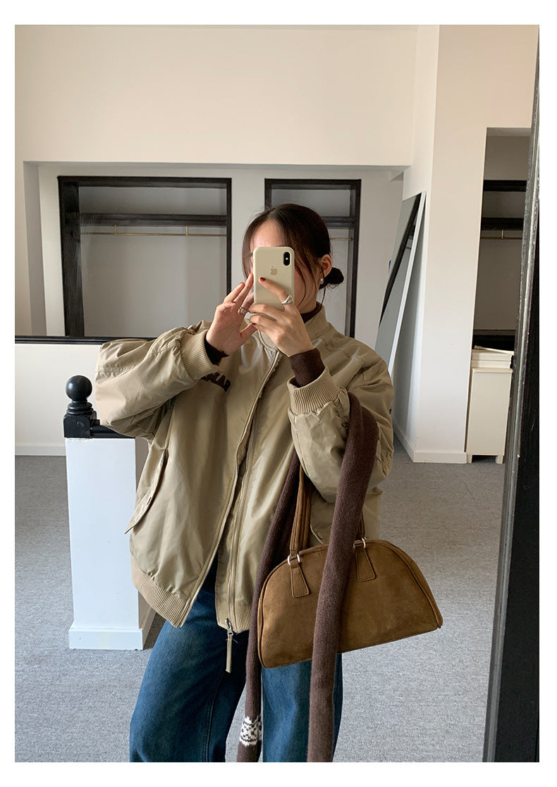 【H5526】實拍兩面穿|絨毛加厚棉服風衣外套251125