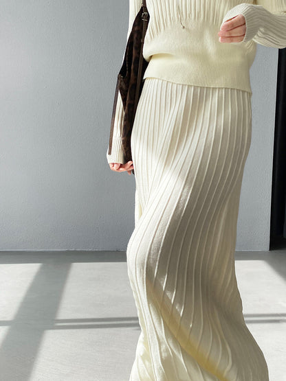 【cimz100789】實拍法式高級感收腰顯瘦針織衫＋針織長裙(分開下單）251120