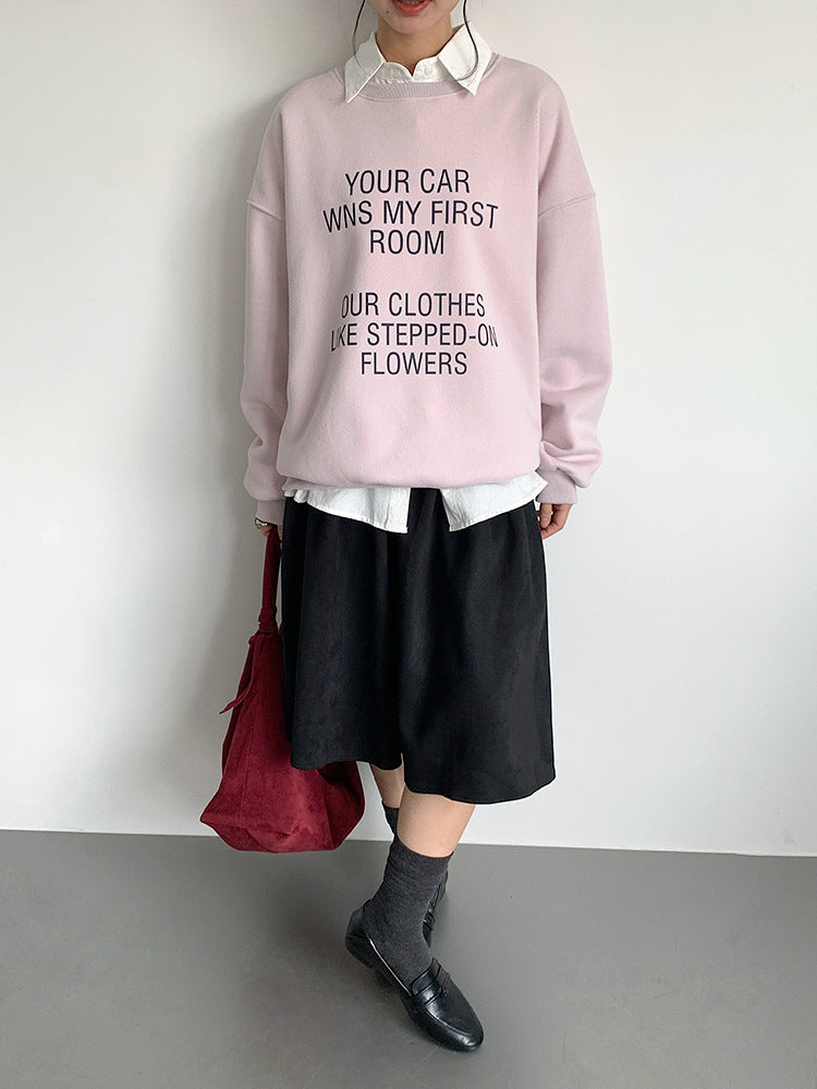 【LD11021】實拍加絨加厚印花寬鬆情侶裝衞衣251110