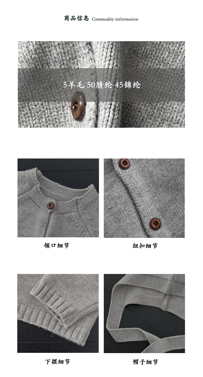 【cimz5935】實拍韓版復古針織戴帽+復古圓領針織開衫(羊毛5)251120