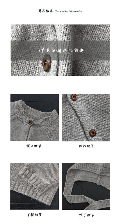 【cimz5935】實拍韓版復古針織戴帽+復古圓領針織開衫(羊毛5)251120