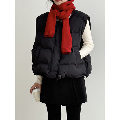 【Y82635】實拍秋冬簡約圓領棉背心251106