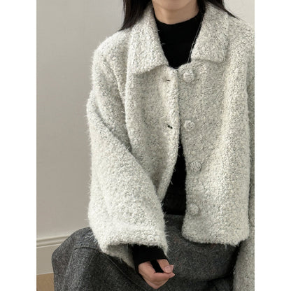 【Y8722】實拍高質感白鴨絨羊毛小香羊羔毛外套（白鴨絨90%)251106