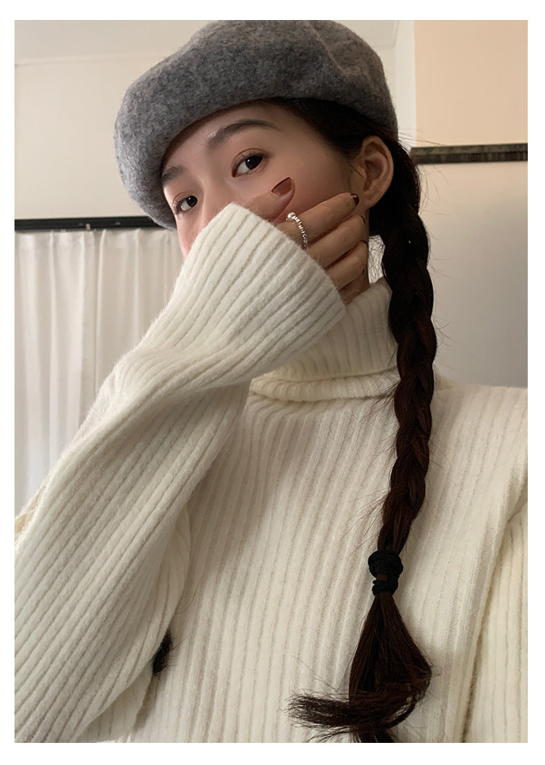 【H5484】實拍秋冬加厚慵懶高領針織毛衣251109