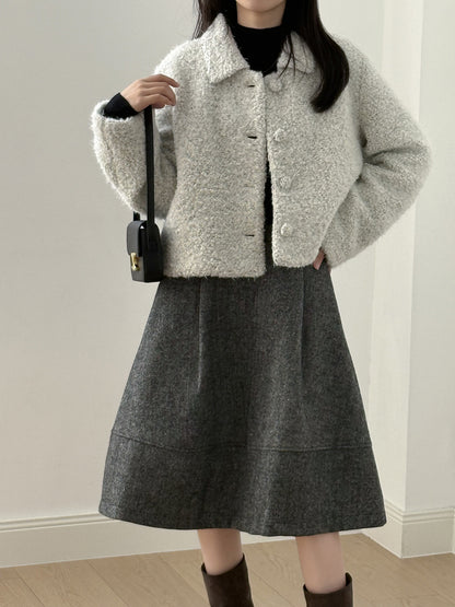 【Y8722】實拍高質感白鴨絨羊毛小香羊羔毛外套（白鴨絨90%)251106