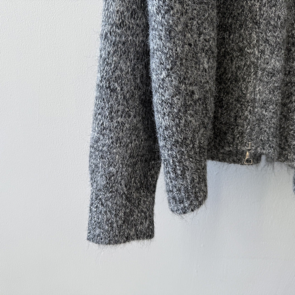 【YP1042】 實拍軟糯寬鬆高領針織毛衣外套(含羊毛4%) 251023