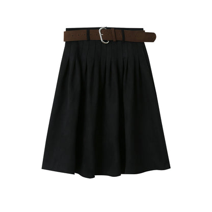 【LD11016】實拍冬季復古麂皮絨A字裙251110