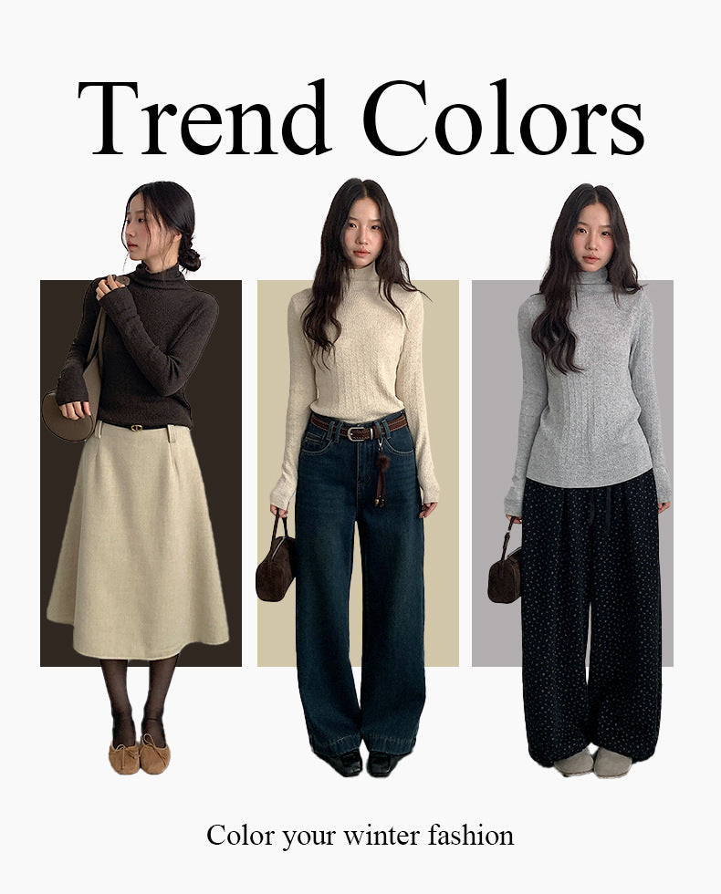 【LD11061】實拍紗網肌理超彈高領修身打底T恤251209