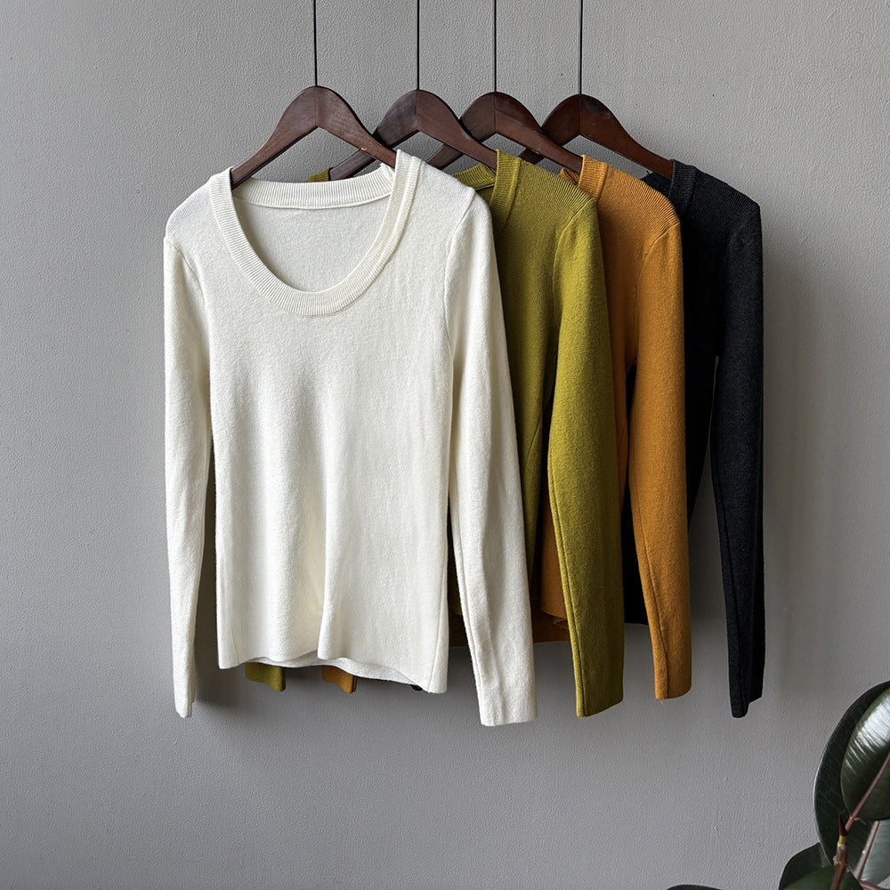 【Y275】實拍冬季U領長袖針織衫251106