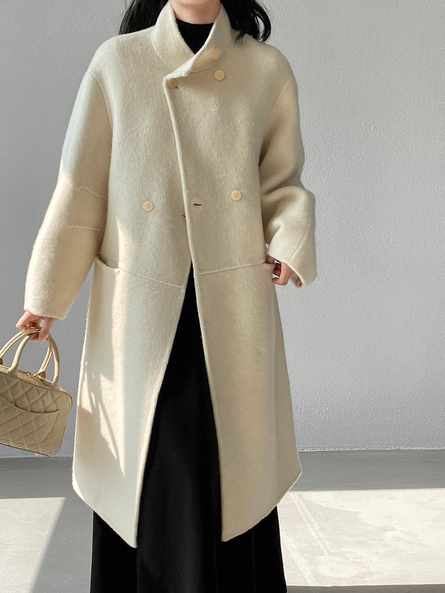 【cimz629065】實拍高級感貴氣重磅氣質羊毛桑蟬絲大衣外套251128