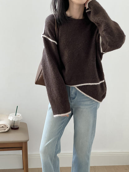 【YP2472】 實拍熱銷不規則針織毛衣251023