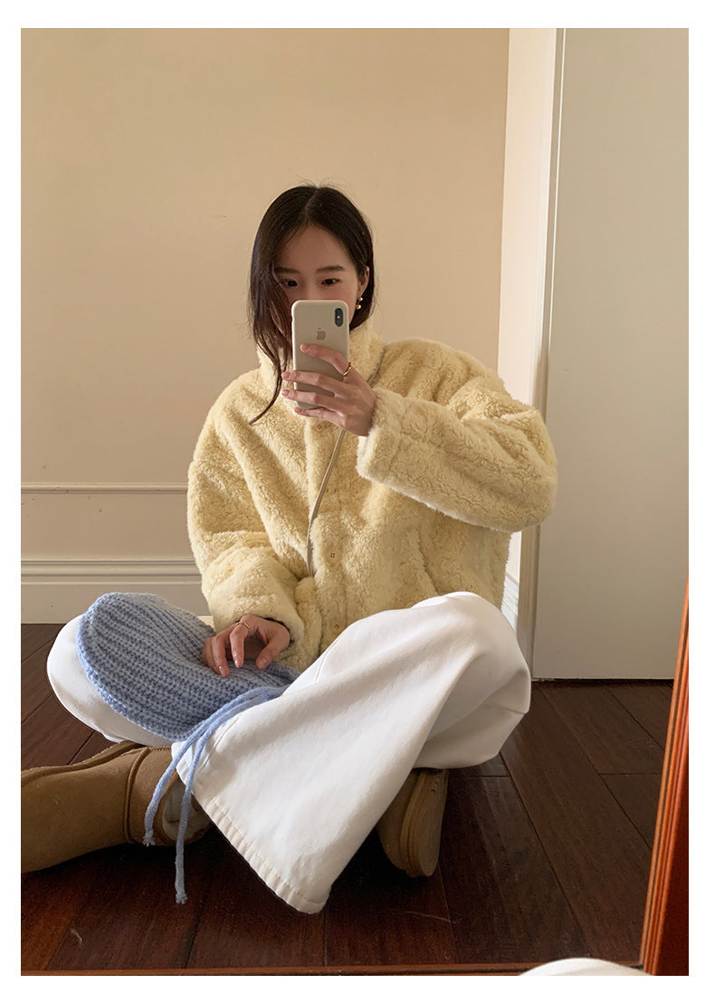 【H5512】實拍S~XL韓國保暖加絨白色牛仔褲251118