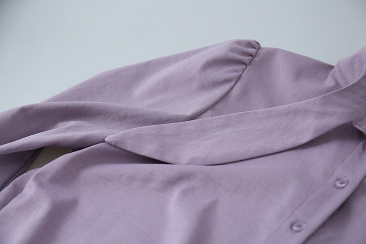 【LD3278】實拍小圓領長袖襯衫+條紋針織背心（分開下單）251103