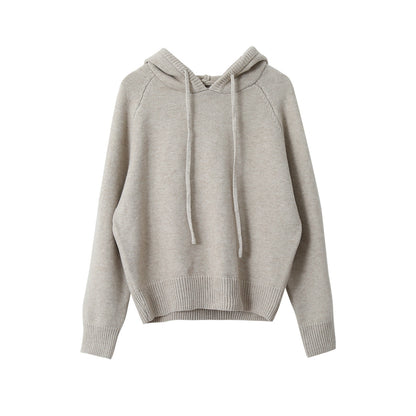 【LD3280】實拍慵懶小個子抽繩連帽針織毛衣251103