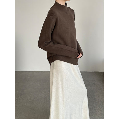 【cimYL713】實拍加厚捲邊半高領保暖針織衫251201