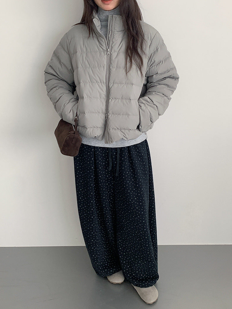 【LD11067】實拍簡約設計保暖立領含絨棉服外套（白鴨絨50%)
251209