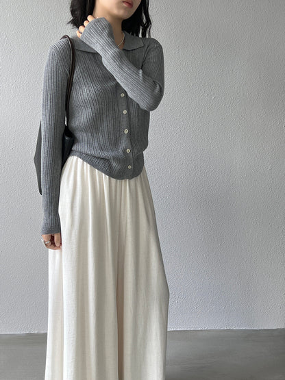 【cim6901】實拍慵懶紙片人polo領針織衫251030