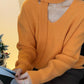 【cimMB557】實拍韓國高級感氣質V領飄帶設計感坑條毛衣240103