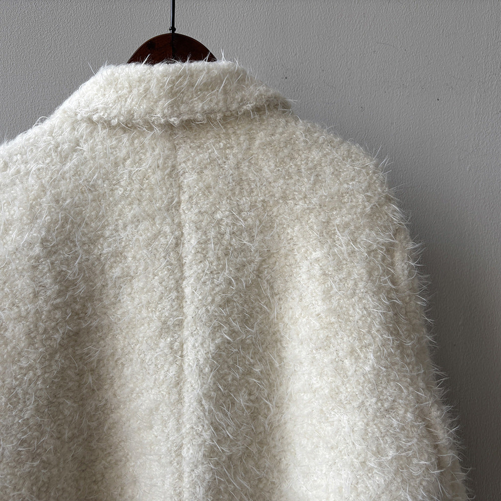 【Y8722】實拍高質感白鴨絨羊毛小香羊羔毛外套（白鴨絨90%)251106