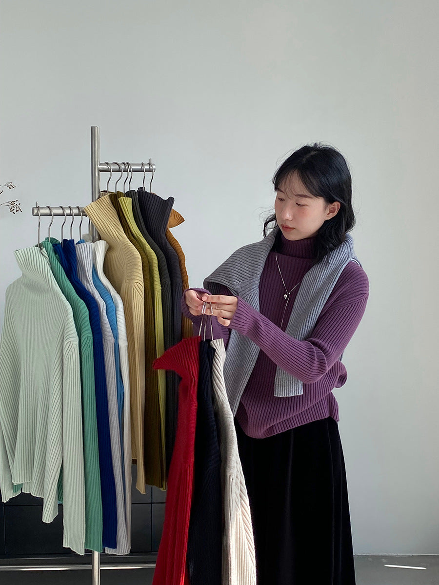 【cimz1388】實拍高領加厚高級感針織毛衣251128