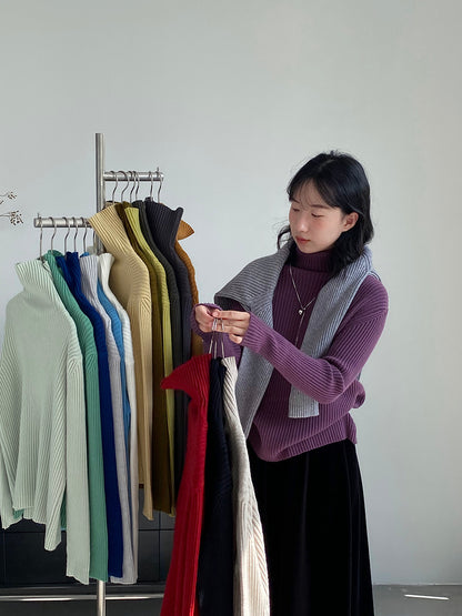 【cimz1388】實拍高領加厚高級感針織毛衣251128