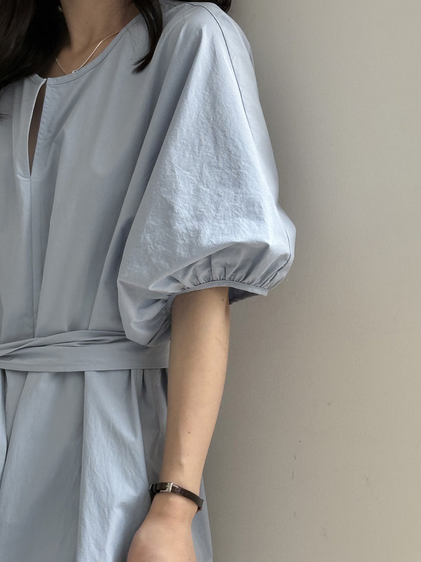 【Y82399】實拍 簡約舒適綁帶純棉休閒長徉裝250529