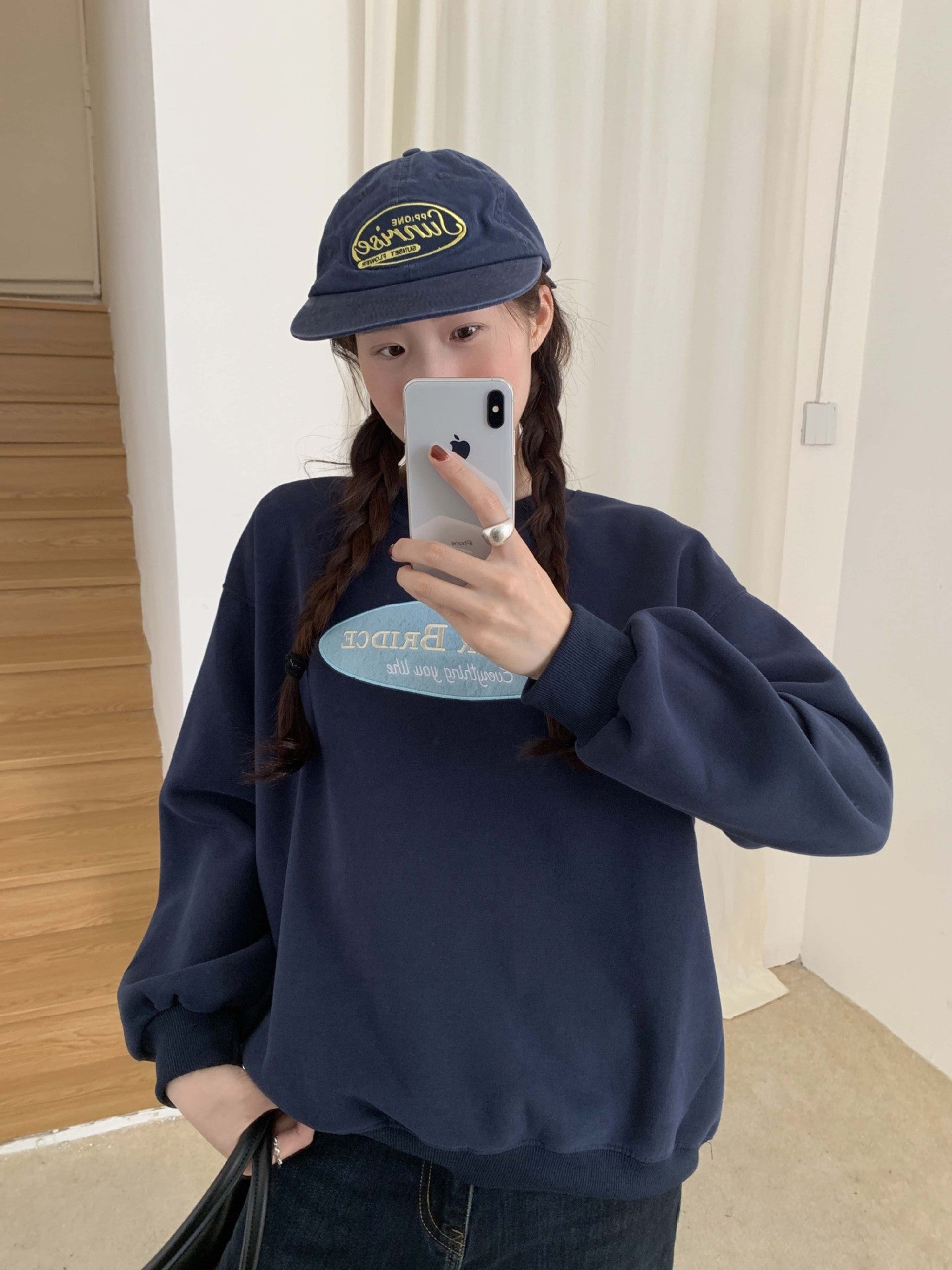 【H5478】實拍秋冬韓國質感刺繡棉質舒適衞衣251109